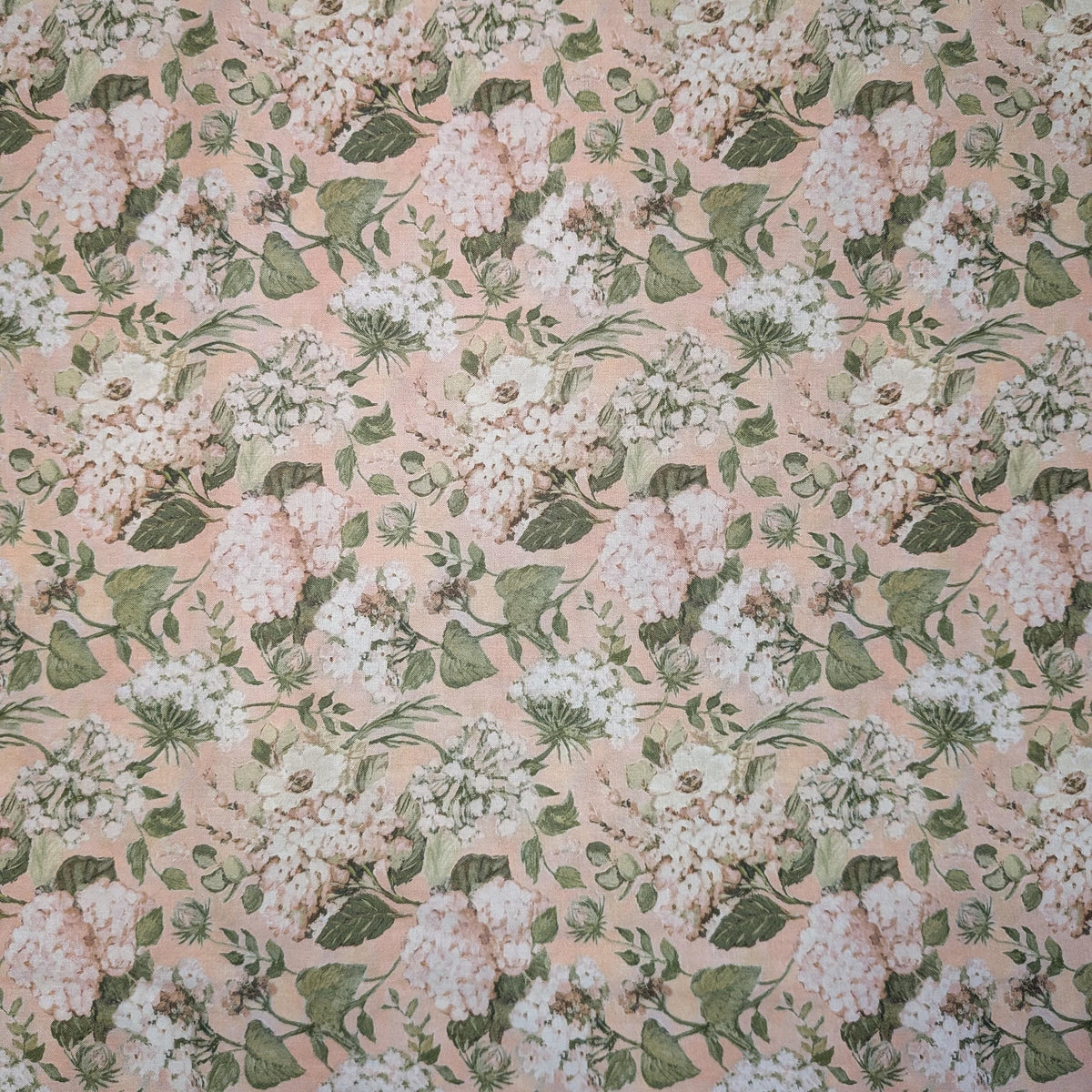 Springs Creative ~ Hydrangea ~ PACKED FLORAL ~ (Licensed Print) ~ Multi ~ Sold by the 1/2 Yard