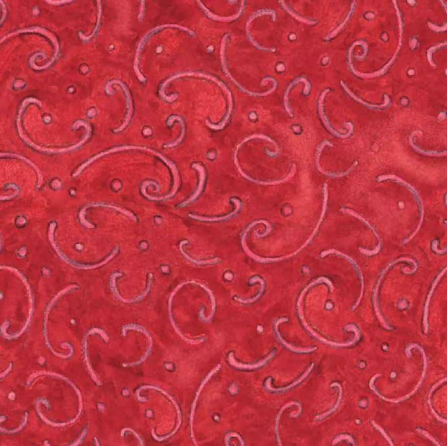 Springs Creative ~ Calico Red ~ SCROLL ~ (Licensed Print) ~ RED ~ Sold by the 1/2 Yard
