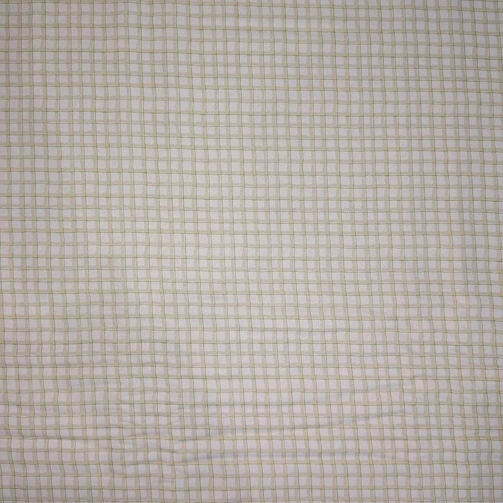 Springs Creative ~ Mushrooms ~ PLAID ~ (Licensed Print) ~ Green and White ~ Sold by the 1/2 Yard