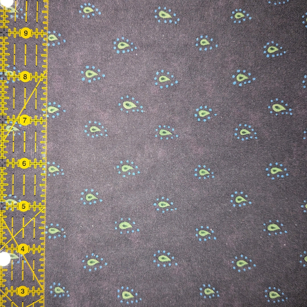 Springs Creative ~ Calico Red ~ RAIN DROP ~ (Licensed Print) ~ Navy ~ Sold by the 1/2 Yard