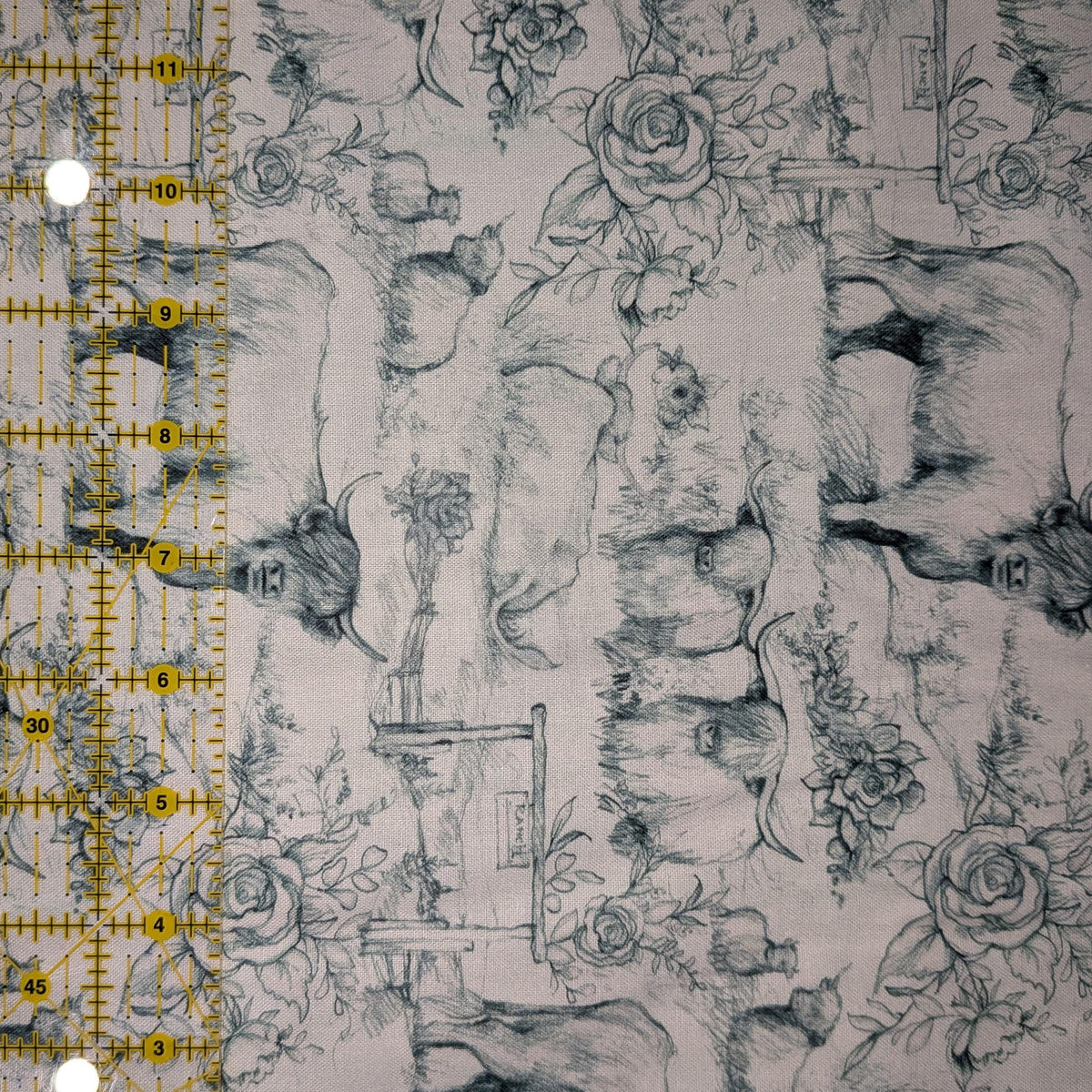 Springs Creative ~ Highland Ranch ~ TOILE ~ (Licensed Print) ~ Blue ~ Sold by the 1/2 Yard