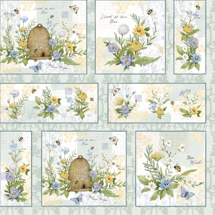 Springs Creative ~ Sweet As Can Bee ~ PATCH ~ (Licensed Print) ~ Multi ~ Sold by the 1/2 Yard