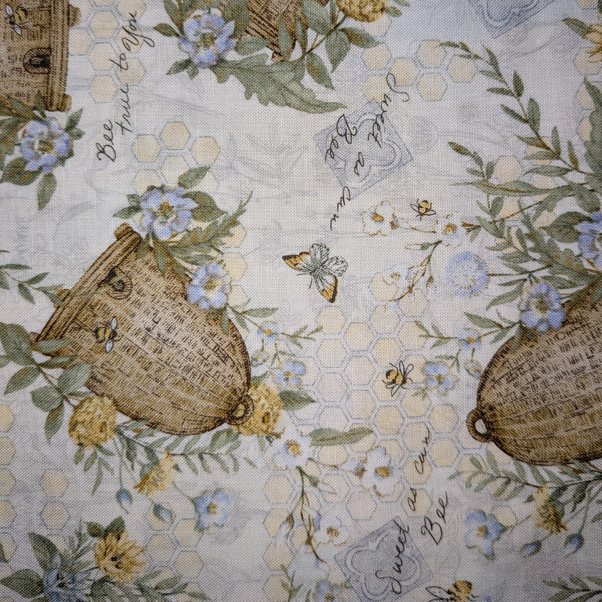 Springs Creative ~ Sweet As Can Bee ~ TOSSED HIVES ~ (Licensed Print) ~ Multi ~ Sold by the 1/2 Yard