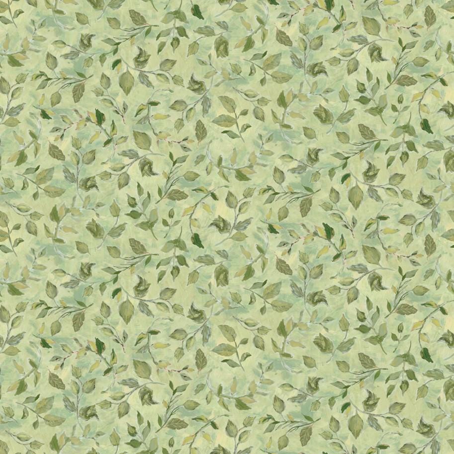 Springs Creative ~ Hydrangea ~ LEAVES ~ (Licensed Print) ~ Green ~ Sold by the 1/2 Yard