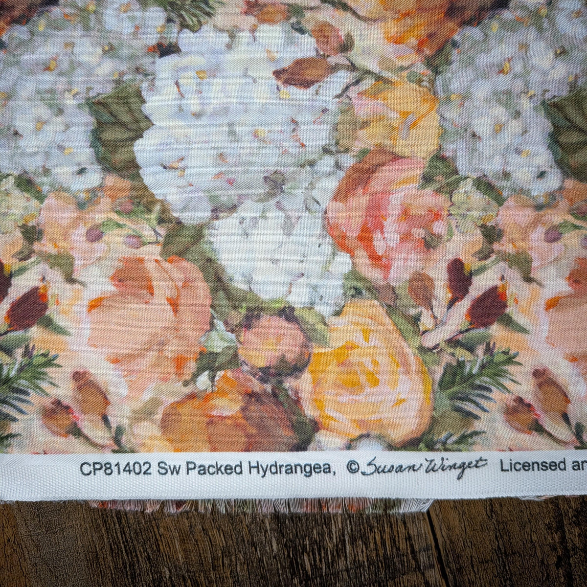 Springs Creative ~ Hydrangea ~ PACKED HYDRANGEA ~ (Licensed Print) ~ Multi ~ Sold by the 1/2 Yard
