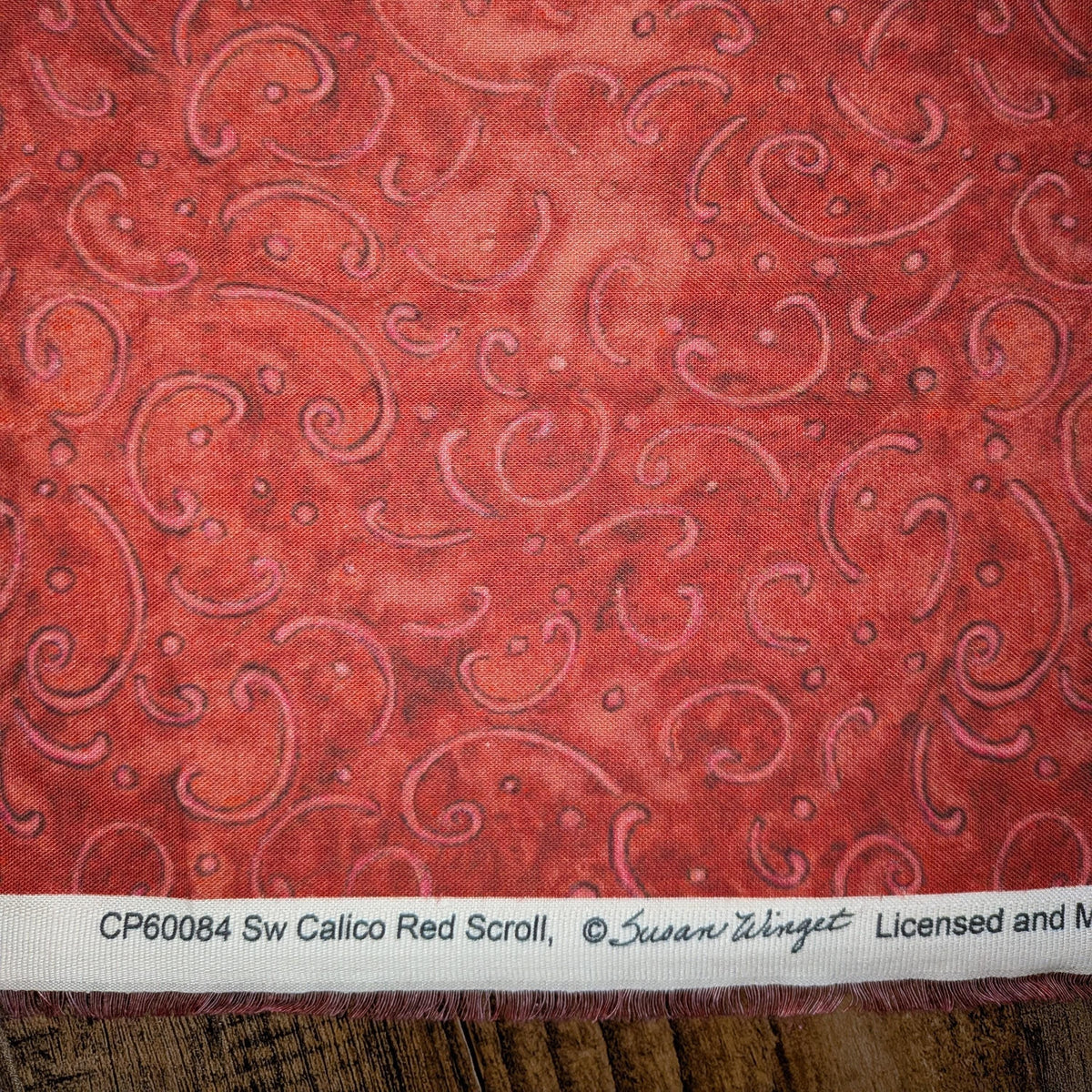 Springs Creative ~ Calico Red ~ SCROLL ~ (Licensed Print) ~ RED ~ Sold by the 1/2 Yard