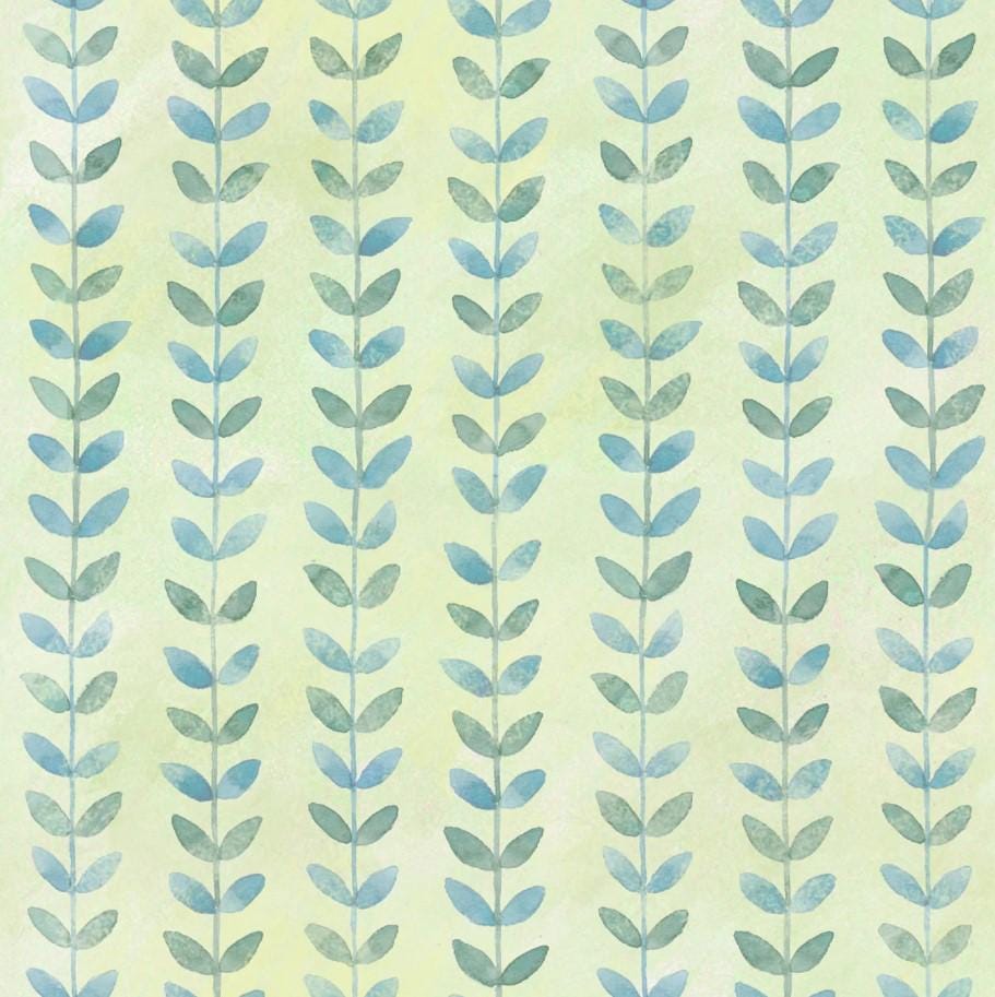 Springs Creative ~ Mushrooms ~ LEAF STRIPE ~ (Licensed Print) ~ Green ~ Sold by the 1/2 Yard