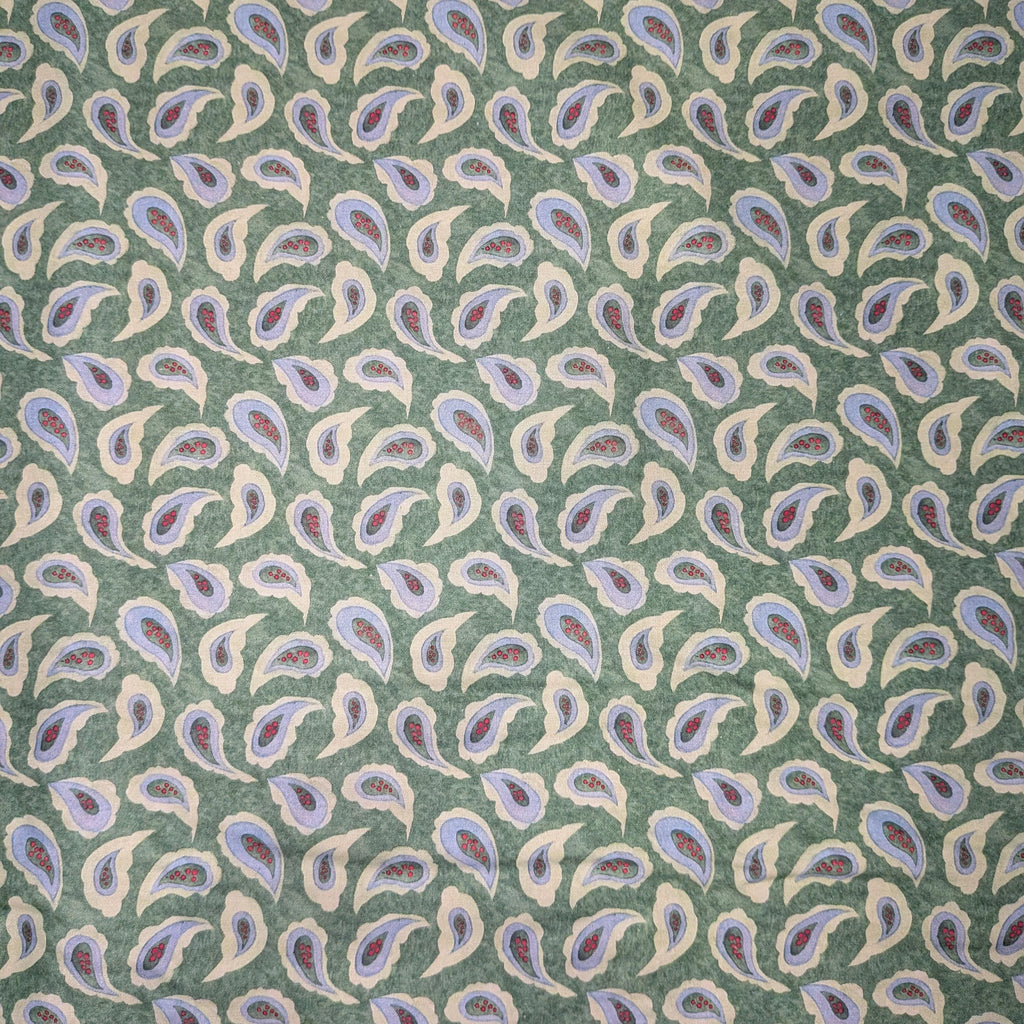 Springs Creative ~ Calico Red ~ PAISLEY ~ (Licensed Print) ~ Green ~ Sold by the 1/2 Yard