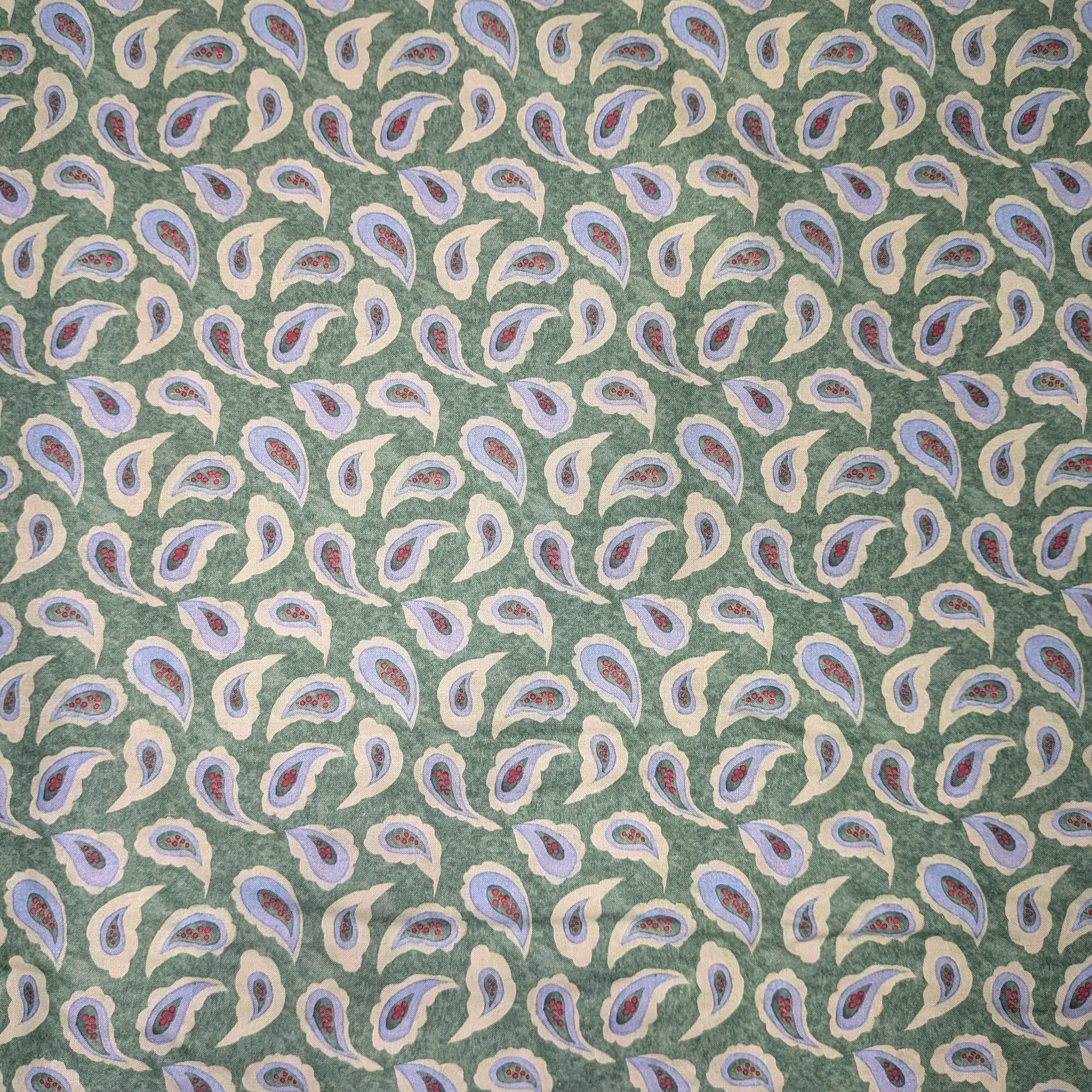 Springs Creative ~ Calico Red ~ PAISLEY ~ (Licensed Print) ~ Green ~ Sold by the 1/2 Yard
