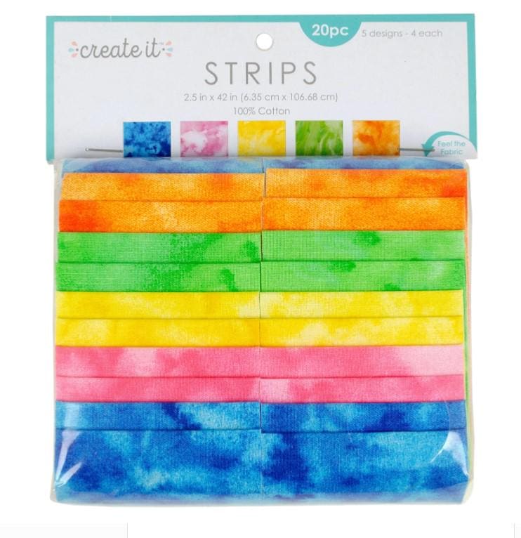 Fabric Editions ~ Create It ~ TEXTURES ~ 2.5in STRIPS ~ Blue, Pink, Yellow, Green, and Orange