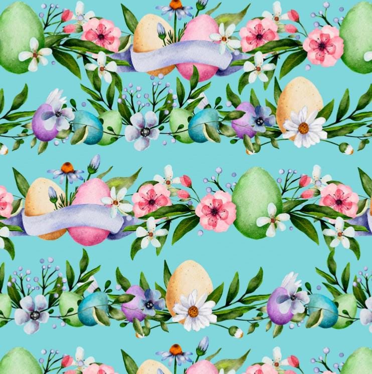 David Textiles ~ EASTER STRIPES (Sweet Spring) ~ Blue ~ Sold by the 1/2 Yard