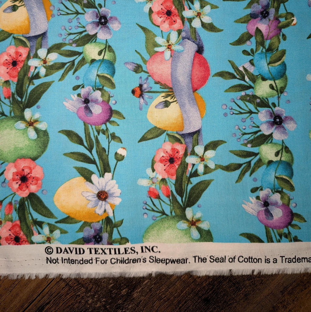 David Textiles ~ EASTER STRIPES (Sweet Spring) ~ Blue ~ Sold by the 1/2 Yard