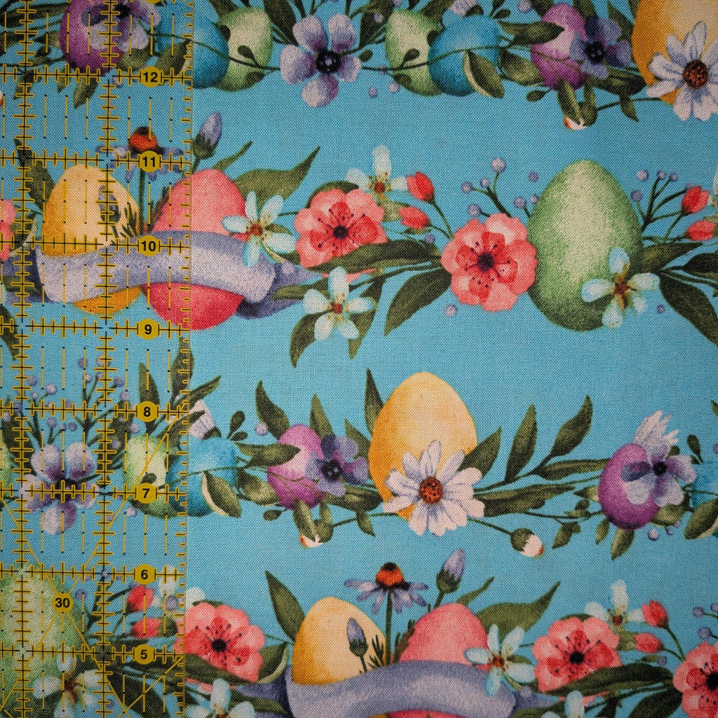 David Textiles ~ EASTER STRIPES (Sweet Spring) ~ Blue ~ Sold by the 1/2 Yard