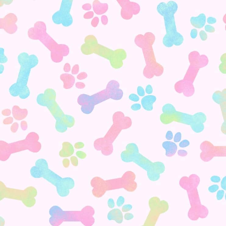 Fabric Traditions ~ PAWS & BONES (Spring Fling) ~ Pink ~ Sold by the 1/2 Yard