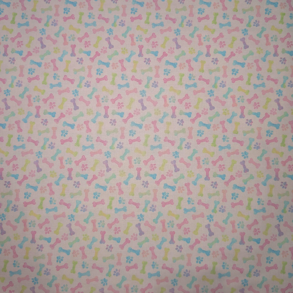 Fabric Traditions ~ PAWS & BONES (Spring Fling) ~ Pink ~ Sold by the 1/2 Yard