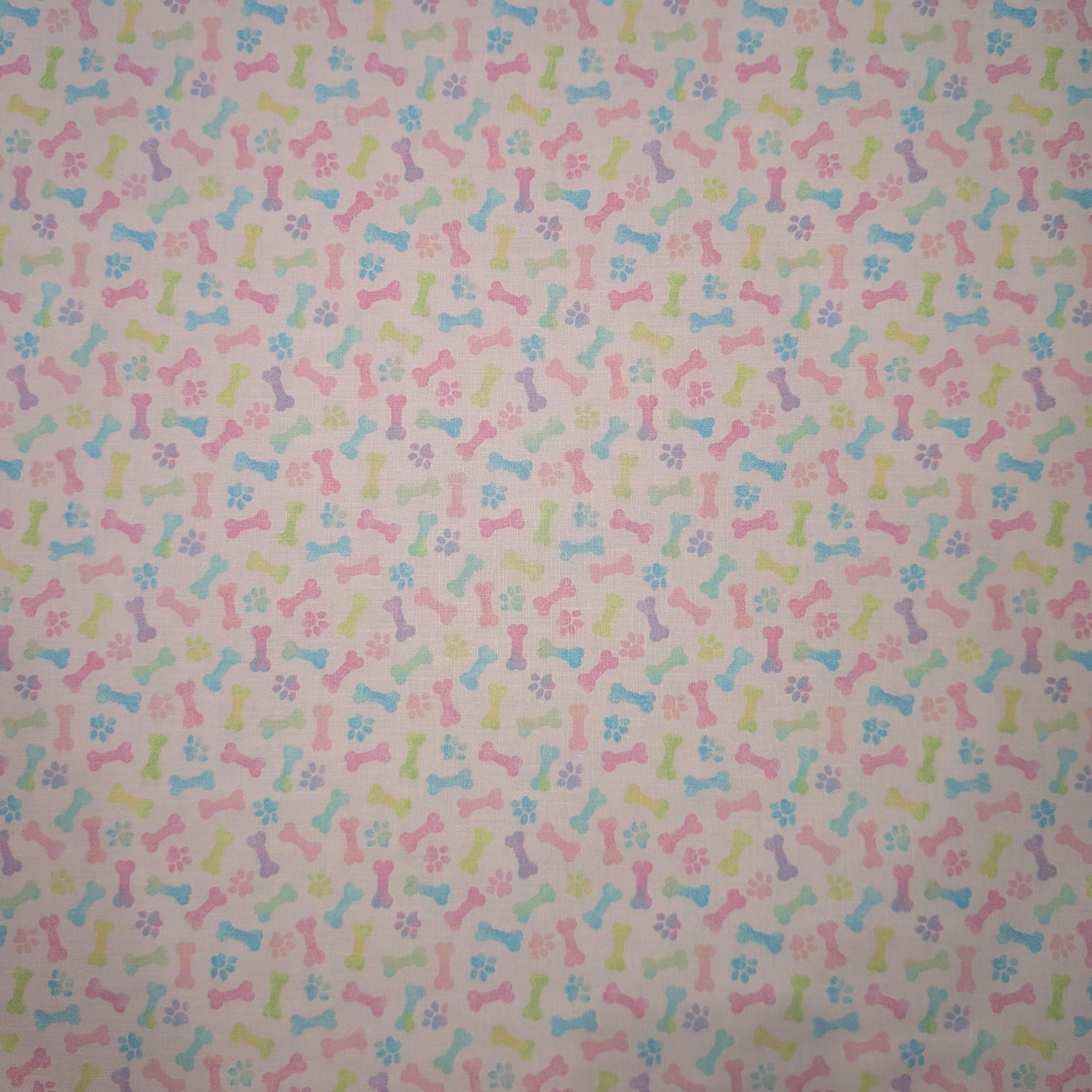 Fabric Traditions ~ PAWS & BONES (Spring Fling) ~ Pink ~ Sold by the 1/2 Yard