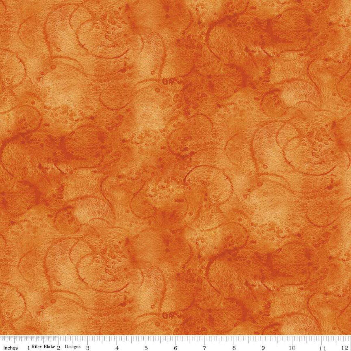 Riley Blake Designs ~ PAINTER'S WATERCOLOR SWIRL C680 ~ Orange, Charcoal, or Medium Green ~ Cotton Quilting Fabric