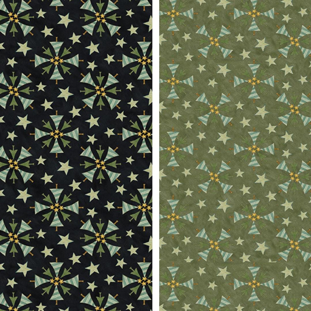 Riley Blake Designs ~ Naughty Or Nice ~ TREES ~ Black or Green ~ Cotton Quilting Fabric ~ Sold by the 1/2 Yard