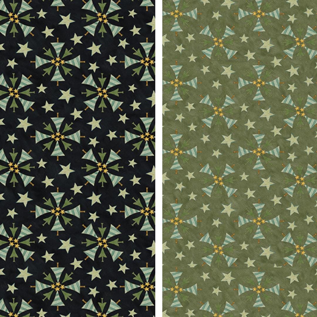 Riley Blake Designs ~ Naughty Or Nice ~ TREES ~ Black or Green ~ Cotton Quilting Fabric ~ Sold by the 1/2 Yard