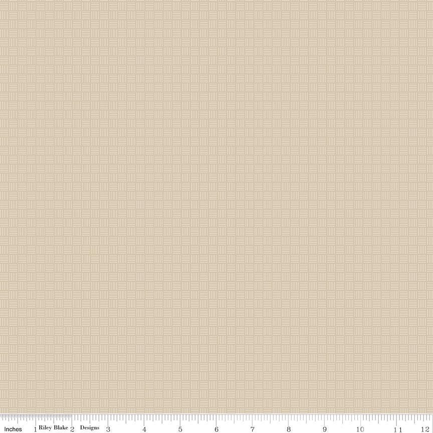 Riley Blake Designs ~ Threads Of Grace ~ CRISS CROSS ~ Taupe ~ Cotton Quilting Fabric ~ Sold by the 1/2 Yard