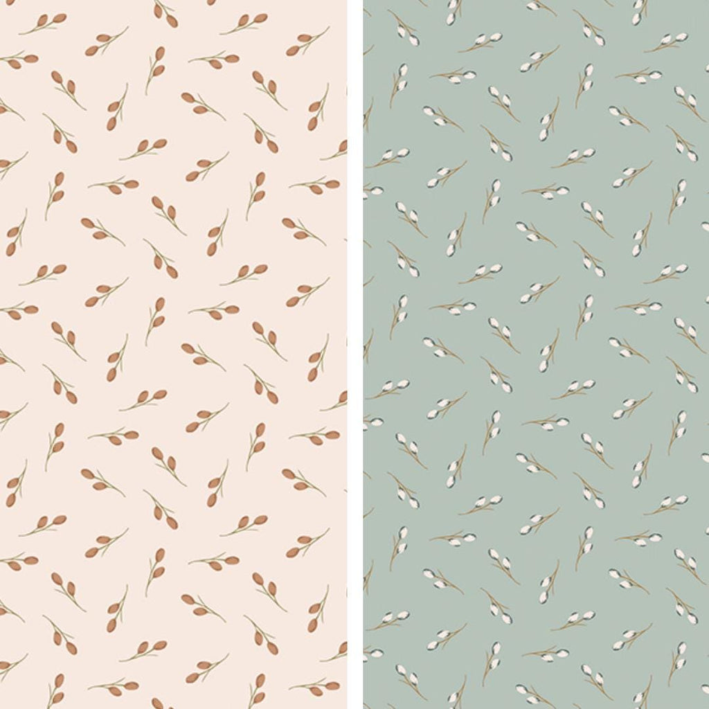 Riley Blake Designs ~ Threads Of Grace ~ TOSSED BUDS ~ Latte or Sky ~ Cotton Quilting Fabric ~ Sold by the 1/2 Yard
