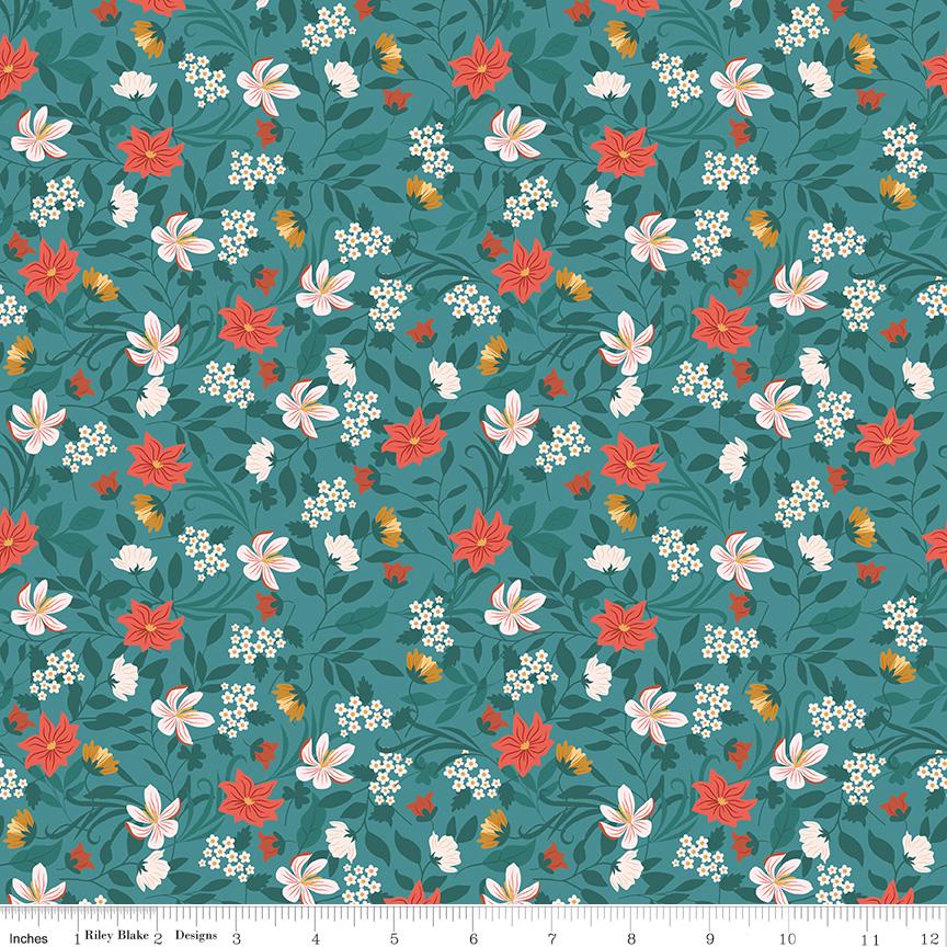 Riley Blake Designs ~ Thimbelina & The Sewing Fairies ~ GARDEN ~ Rain ~ Cotton Quilting Fabric ~ Sold by the 1/2 Yard