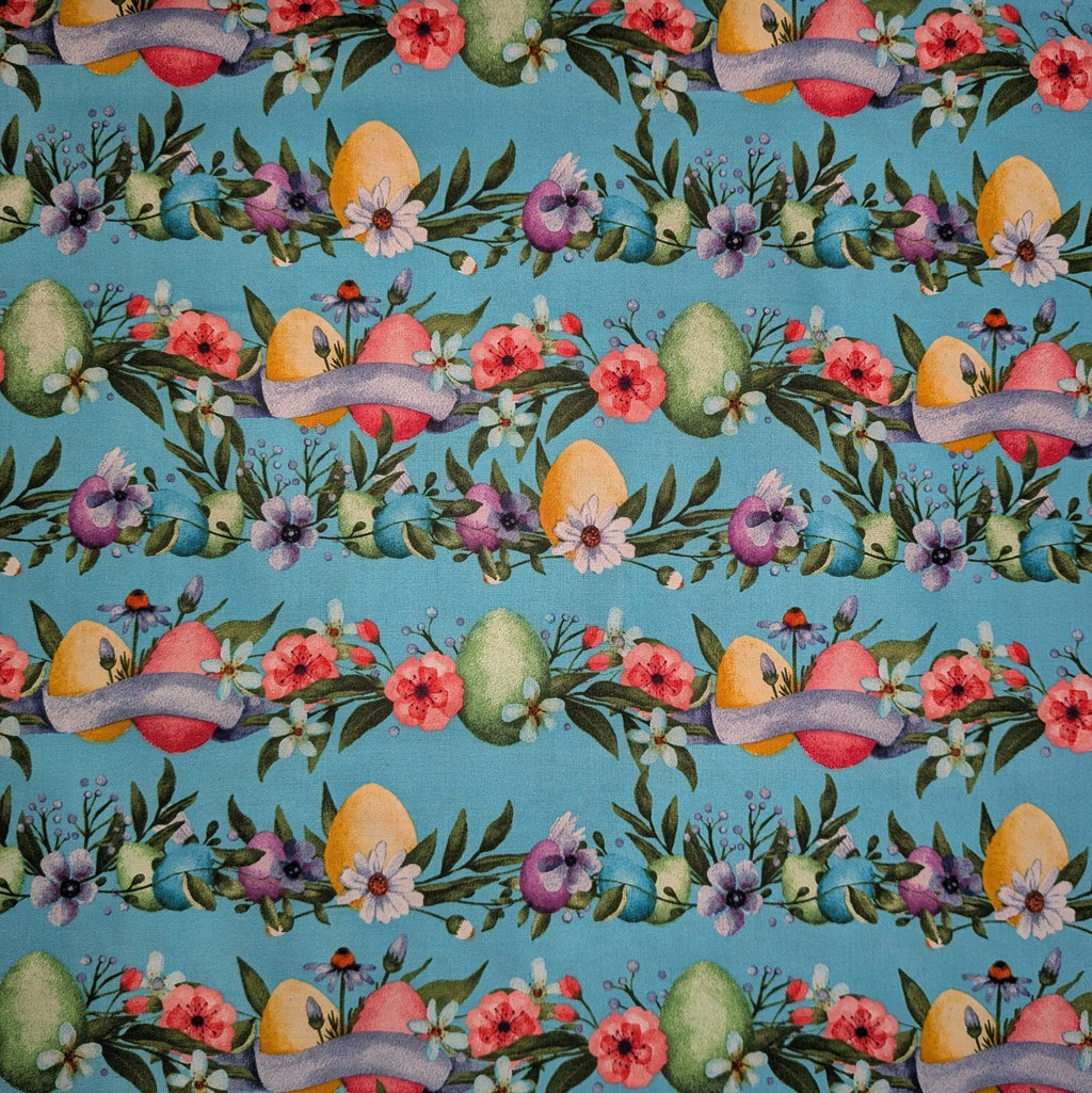 David Textiles ~ EASTER STRIPES (Sweet Spring) ~ Blue ~ Sold by the 1/2 Yard