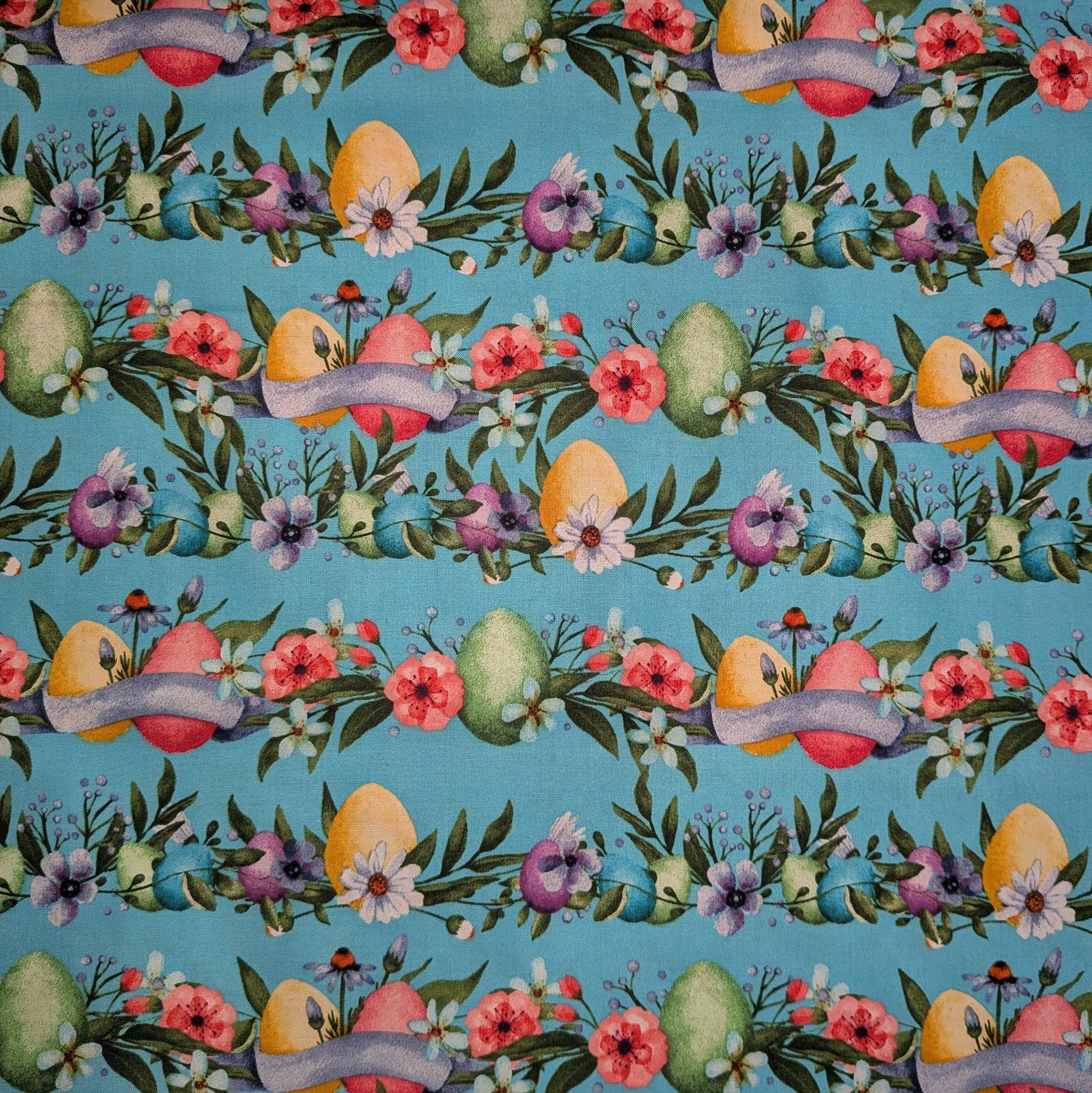 David Textiles ~ EASTER STRIPES (Sweet Spring) ~ Blue ~ Sold by the 1/2 Yard