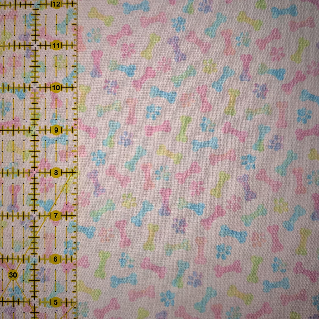 Fabric Traditions ~ PAWS & BONES (Spring Fling) ~ Pink ~ Sold by the 1/2 Yard