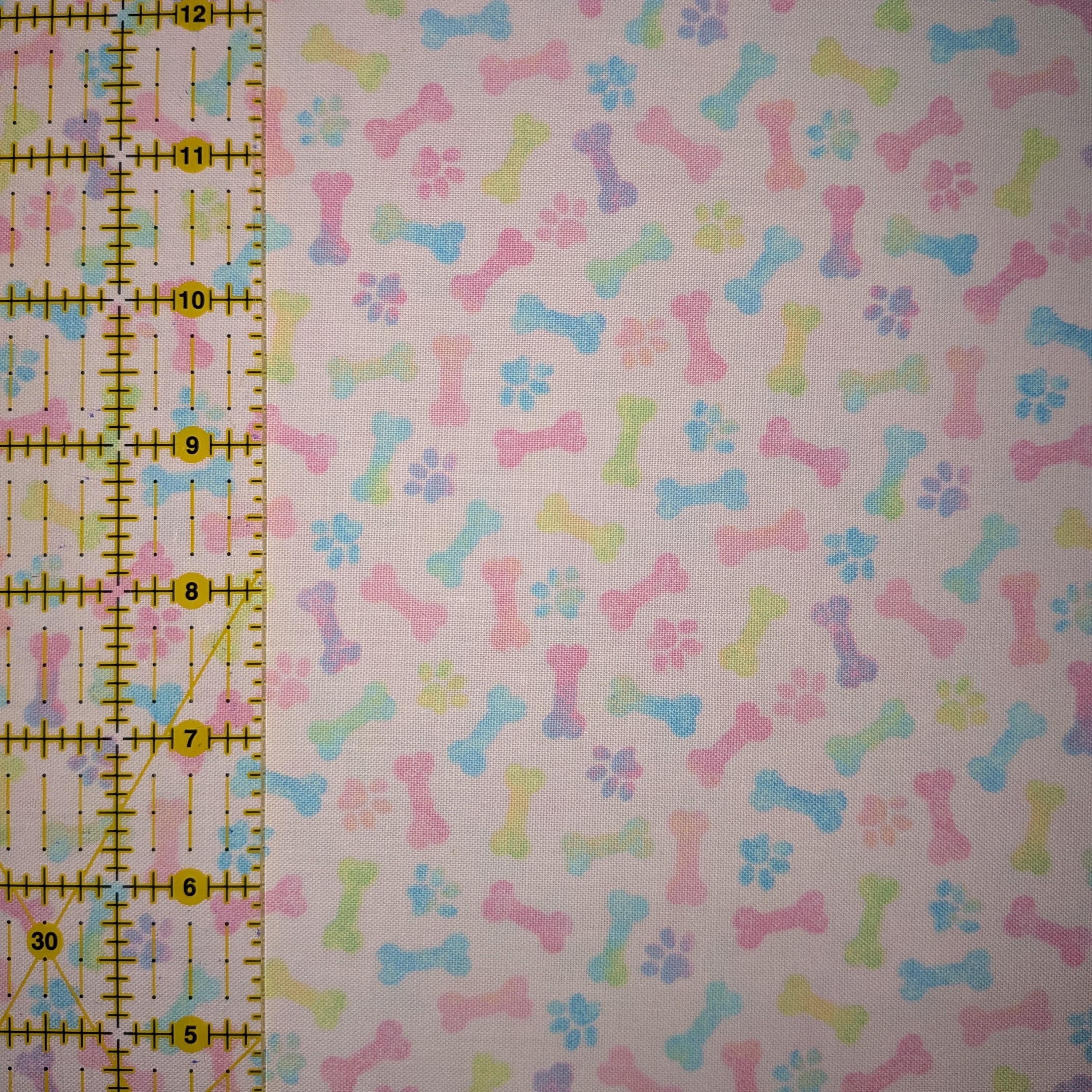 Fabric Traditions ~ PAWS & BONES (Spring Fling) ~ Pink ~ Sold by the 1/2 Yard