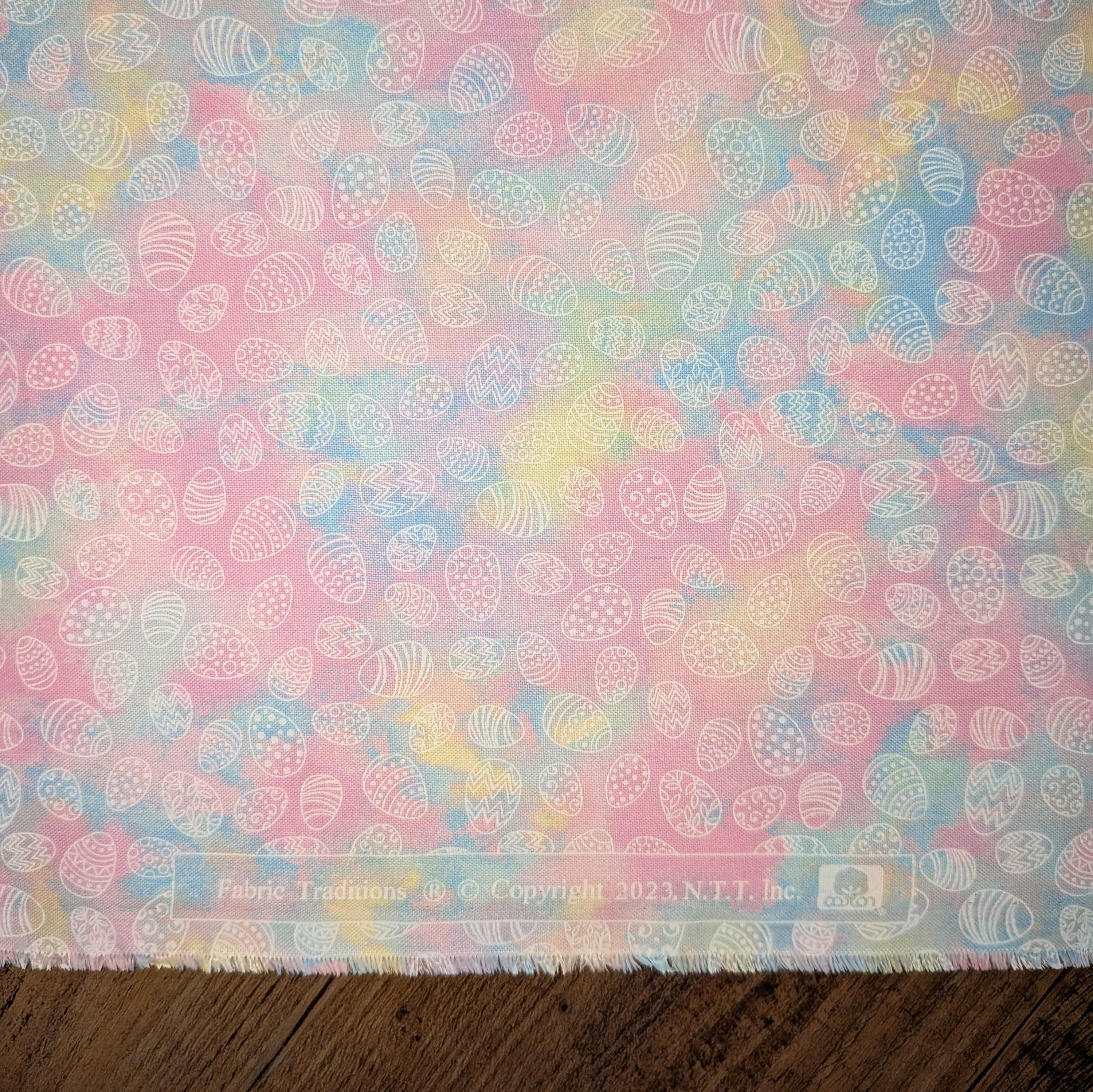 Fabric Traditions ~ PASTEL EGGS (Spring Fling) ~ Multi ~ Sold by the 1/2 Yard