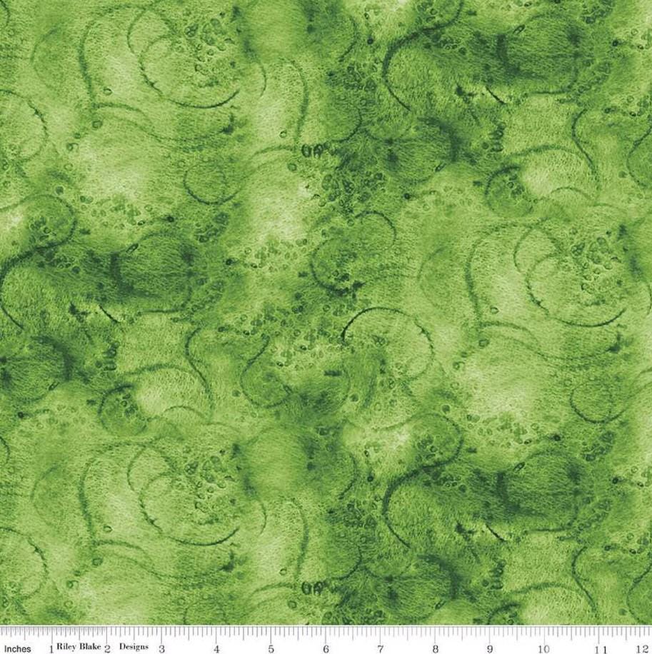 Riley Blake Designs ~ PAINTER'S WATERCOLOR SWIRL C680 ~ Orange, Charcoal, or Medium Green ~ Cotton Quilting Fabric