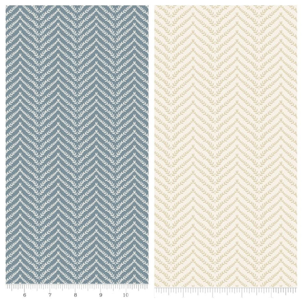 Riley Blake Designs ~ Let's Wander ~ PRAIRIE GRASS ~ Sky and Cream ~ Cotton Quilting Fabric ~ Sold by the 1/2 Yard