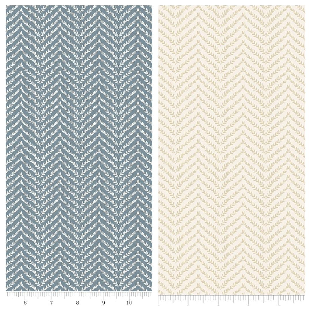 Riley Blake Designs ~ Let's Wander ~ PRAIRIE GRASS ~ Sky and Cream ~ Cotton Quilting Fabric ~ Sold by the 1/2 Yard