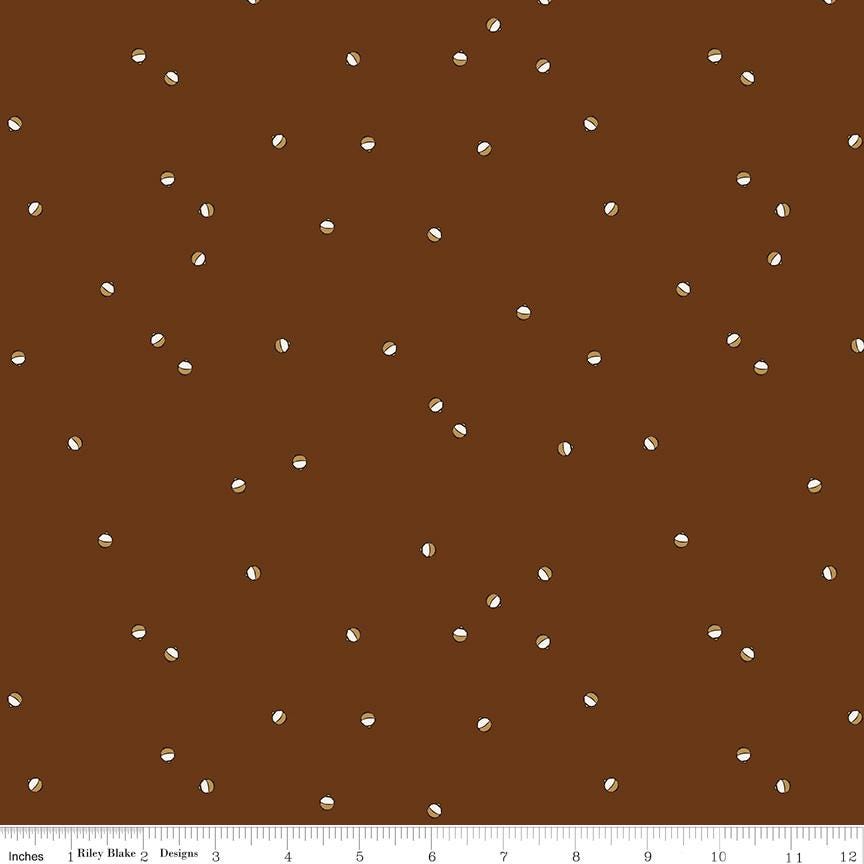 Riley Blake Designs ~ Let's Wander ~ BOBBERS ~ Sage and Brown ~ Cotton Quilting Fabric