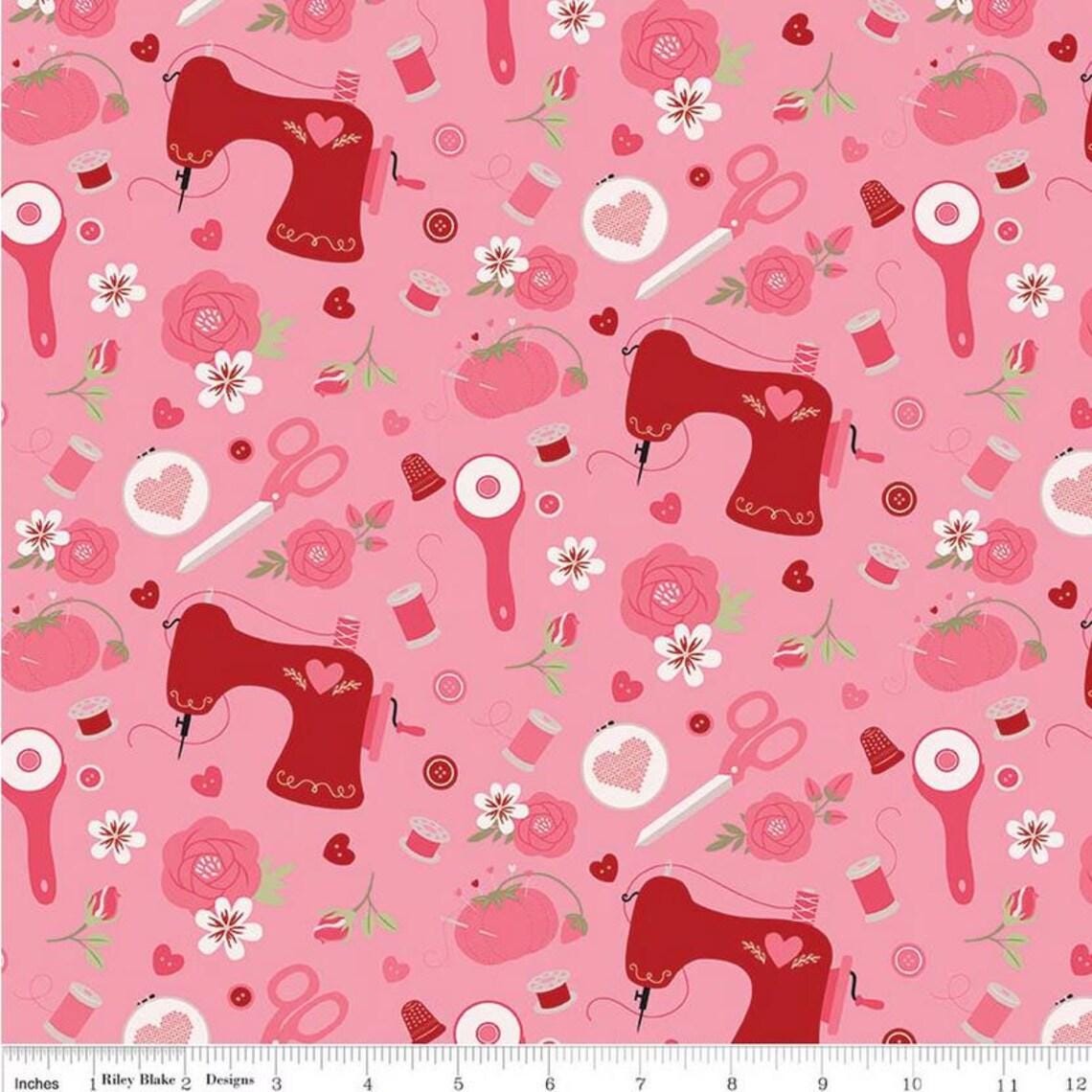 Riley Blake Designs ~ Sew In Love ~ SEWING ~ Rose ~ Cotton Quilting Fabric ~ Sold by the 1/2 Yard