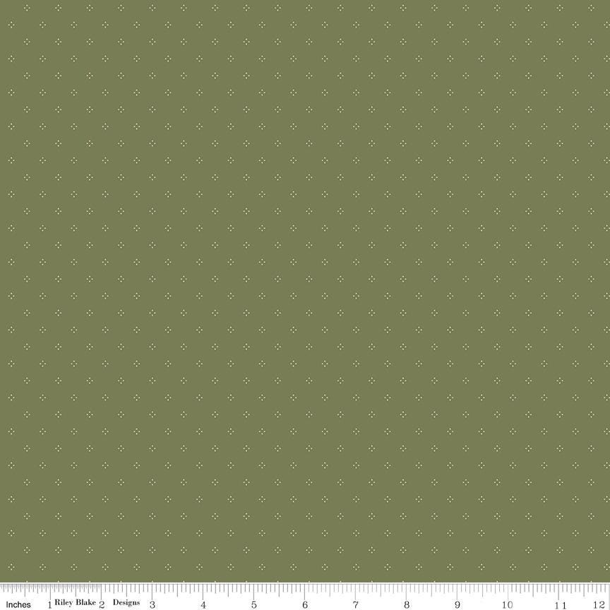 Riley Blake Designs ~ Threads Of Grace ~ DOTS ~ Gold or Green ~ Cotton Quilting Fabric ~ Sold by the 1/2 Yard