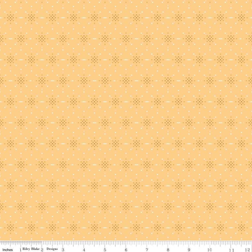 Riley Blake Designs ~ Thimbelina & The Sewing Fairies ~ STITCHING DUST ~ Honey or Nectar ~ Cotton Quilting Fabric ~ Sold by the 1/2 Yard