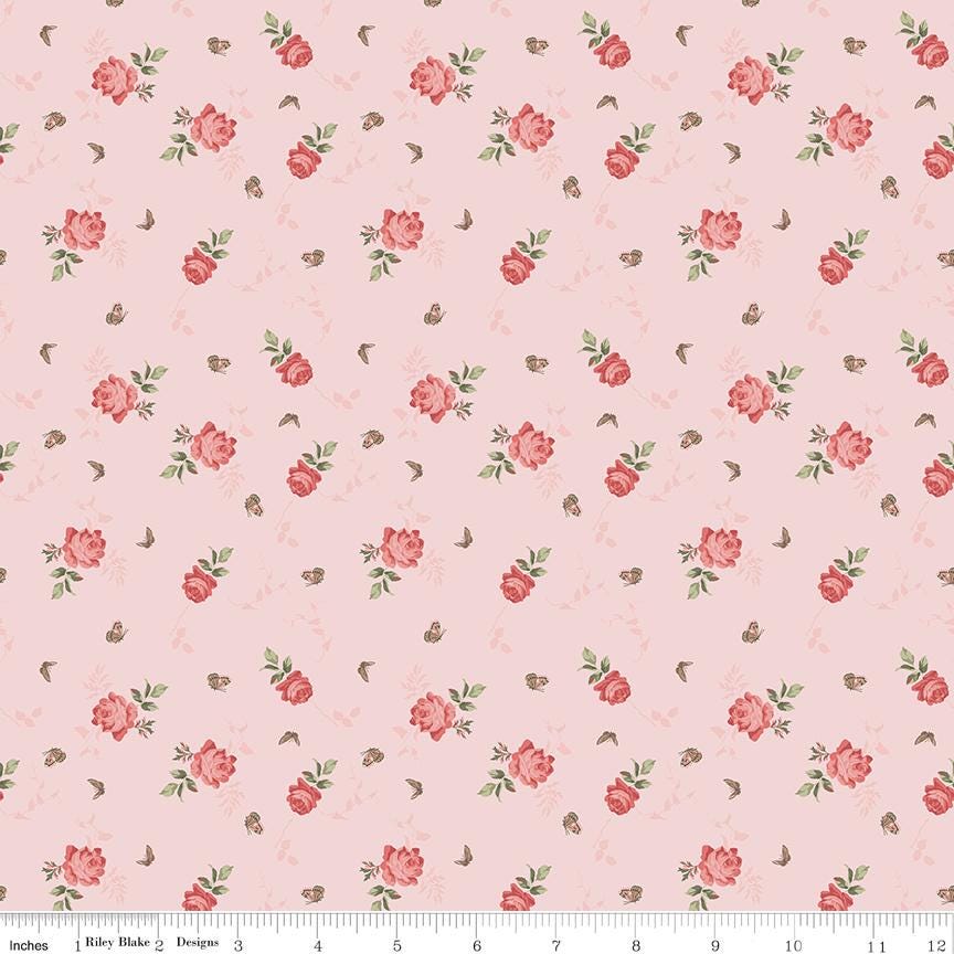 Riley Blake Designs ~ Anne Of Green Gables ~ ROSES ~ Pink ~ Cotton Quilting Fabric ~ Sold by the 1/2 Yard