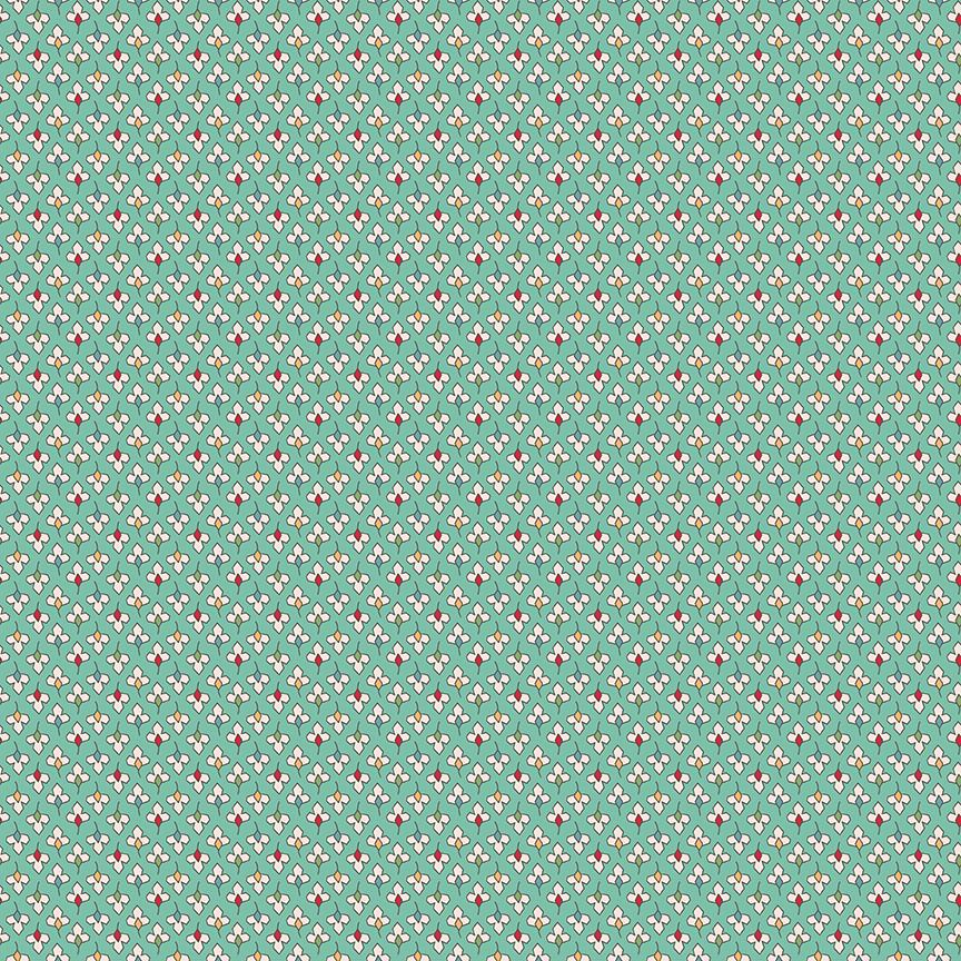 Riley Blake Designs ~ Home Town Holiday ~ LIGHTS ~ Sea Glass ~ By Lori Holt ~ Cotton Quilting Fabric ~ Sold by the 1/2 Yard