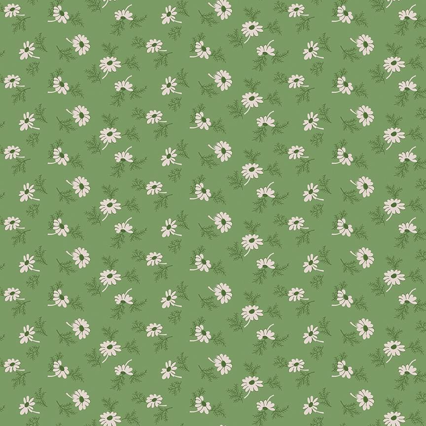 Riley Blake Designs ~ Home Town Holiday ~ PINEFLOWER ~ Basil ~ By Lori Holt ~ Cotton Quilting Fabric ~ Sold by the 1/2 Yard