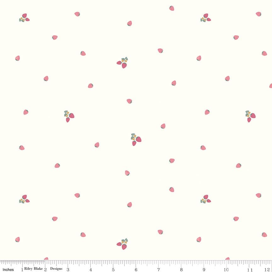 Riley Blake Designs ~ Hush Hush 5 ~ BITTY BERRIES ~ By Beverly McCullough ~ Cotton Quilting Fabric ~ Sold by the 1/2 Yard