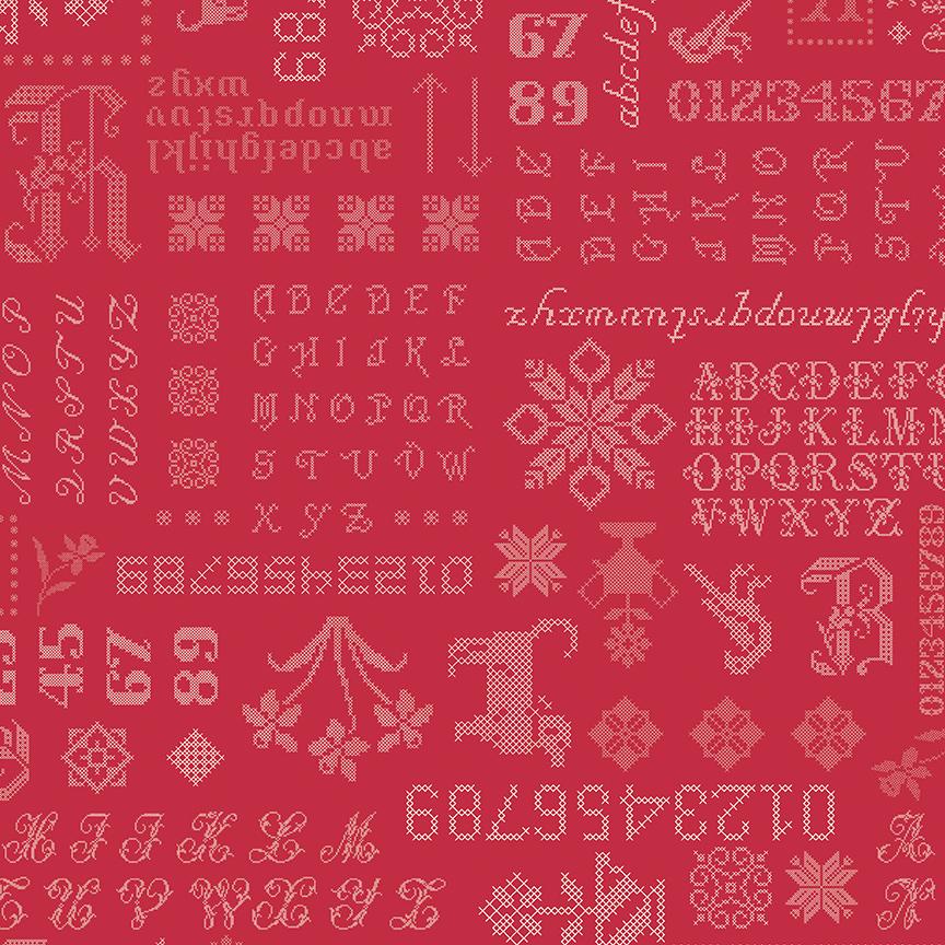 Riley Blake Designs ~ Piece & Plenty ~ SAMPLER ~ Berry ~ By Lori Holt ~ Cotton Quilting Fabric ~ Sold by the 1/2 Yard