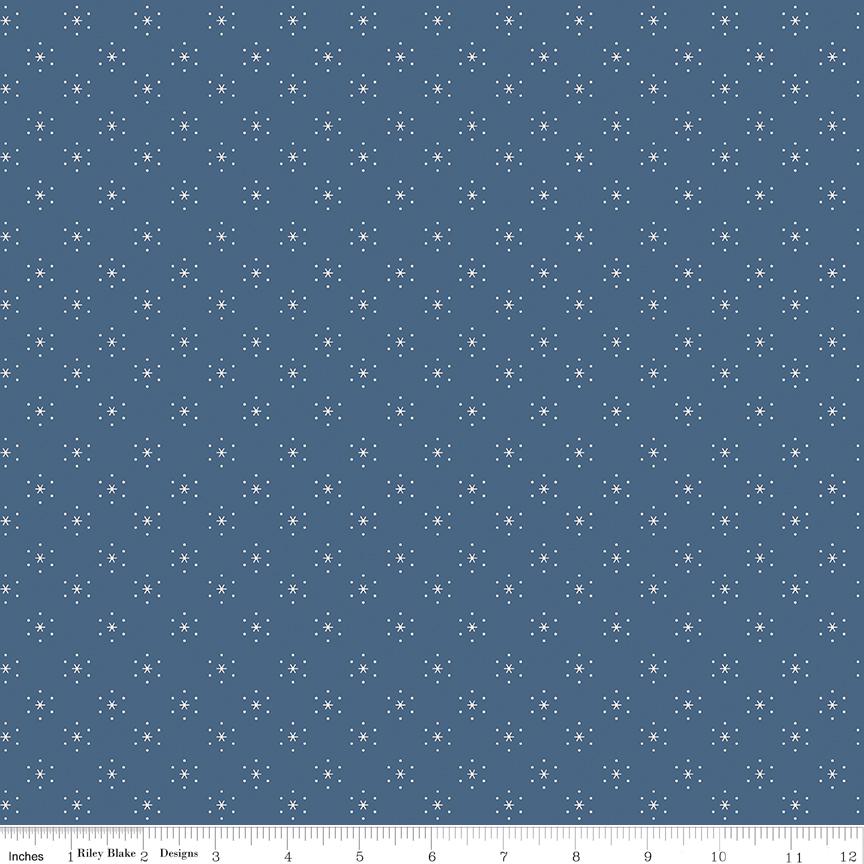 Riley Blake Designs ~ Americana ~ SPARKLE ~ Denim ~ By Lori Holt ~ Cotton Quilting Fabric ~ Sold by the 1/2 Yard