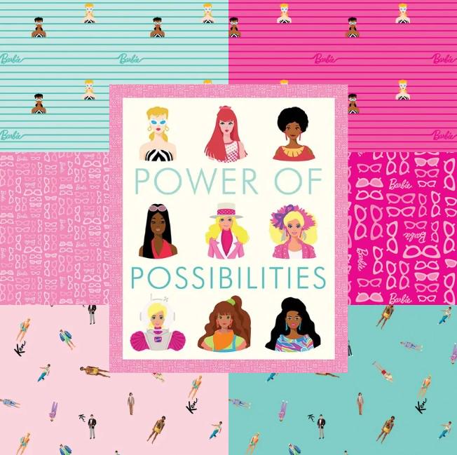 Riley Blake Designs ~ Barbie World ~ KEN DOLLS~ Teal and Pink ~ Cotton Quilting Fabric ~ Sold by the 1/2 Yard