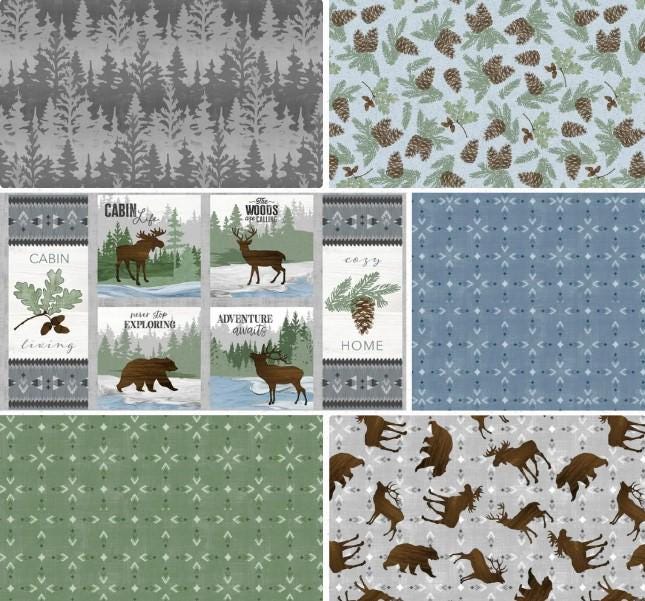 Wilmington Prints ~Timberland Trails ~ TREES ALL OVER ~ Gray ~ Sold by the 1/2 Yard