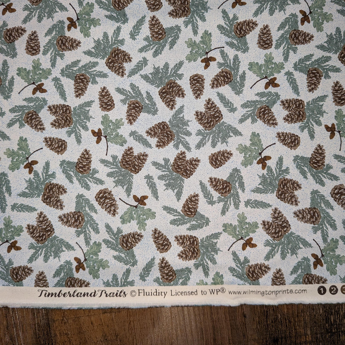 Wilmington Prints ~Timberland Trails ~ PINE CONE TOSS ~ Blue ~ Sold by the 1/2 Yard