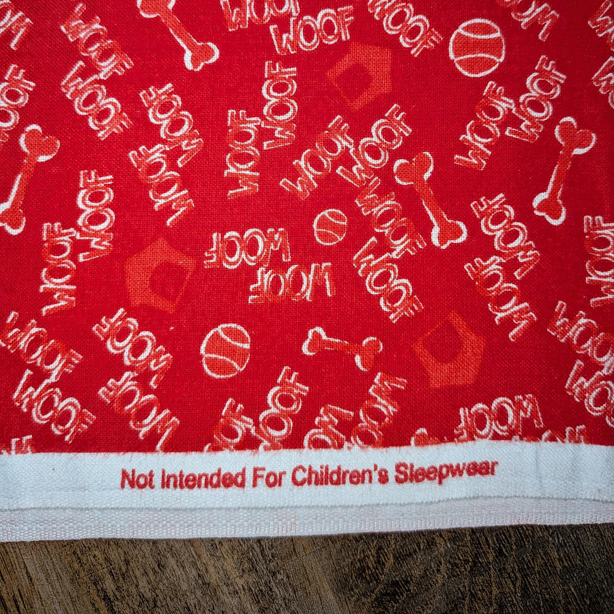 3 Wishes Fabric ~ WOOF TOSS ~ FLANNEL ~ Red ~ Sold by the 1/2 Yard
