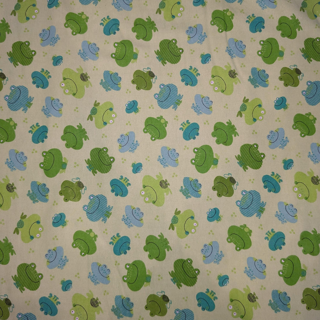 A.E. Nathan ~ FROGS ~ FLANNEL ~ GREEN ~ Sold by the 1/2 Yard